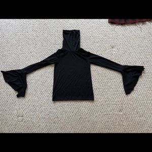 Black flare sleeved turtleneck